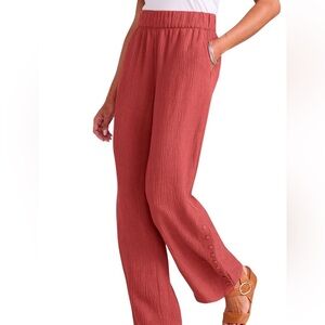 NWT Soft Surroundings Women’s Oceo Crinkle Gauze Pull On Pant Tandoori Spice XS